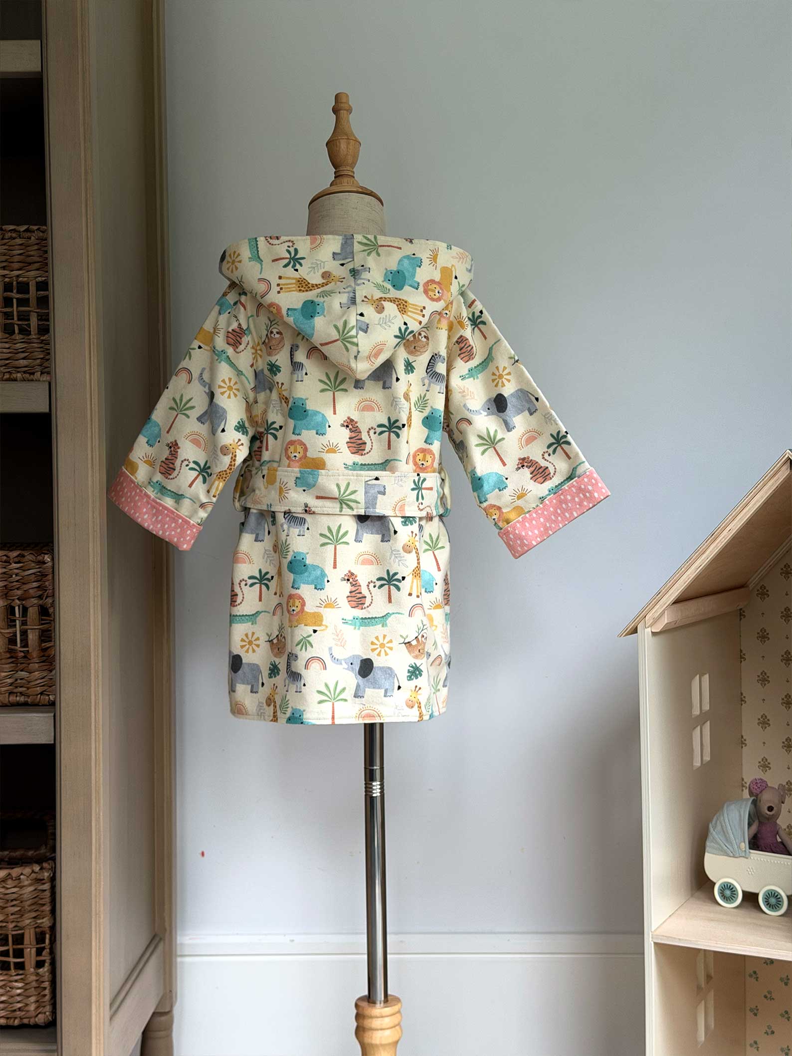 Toddler Robe - 100% Cotton Flannel - Jungle Safari