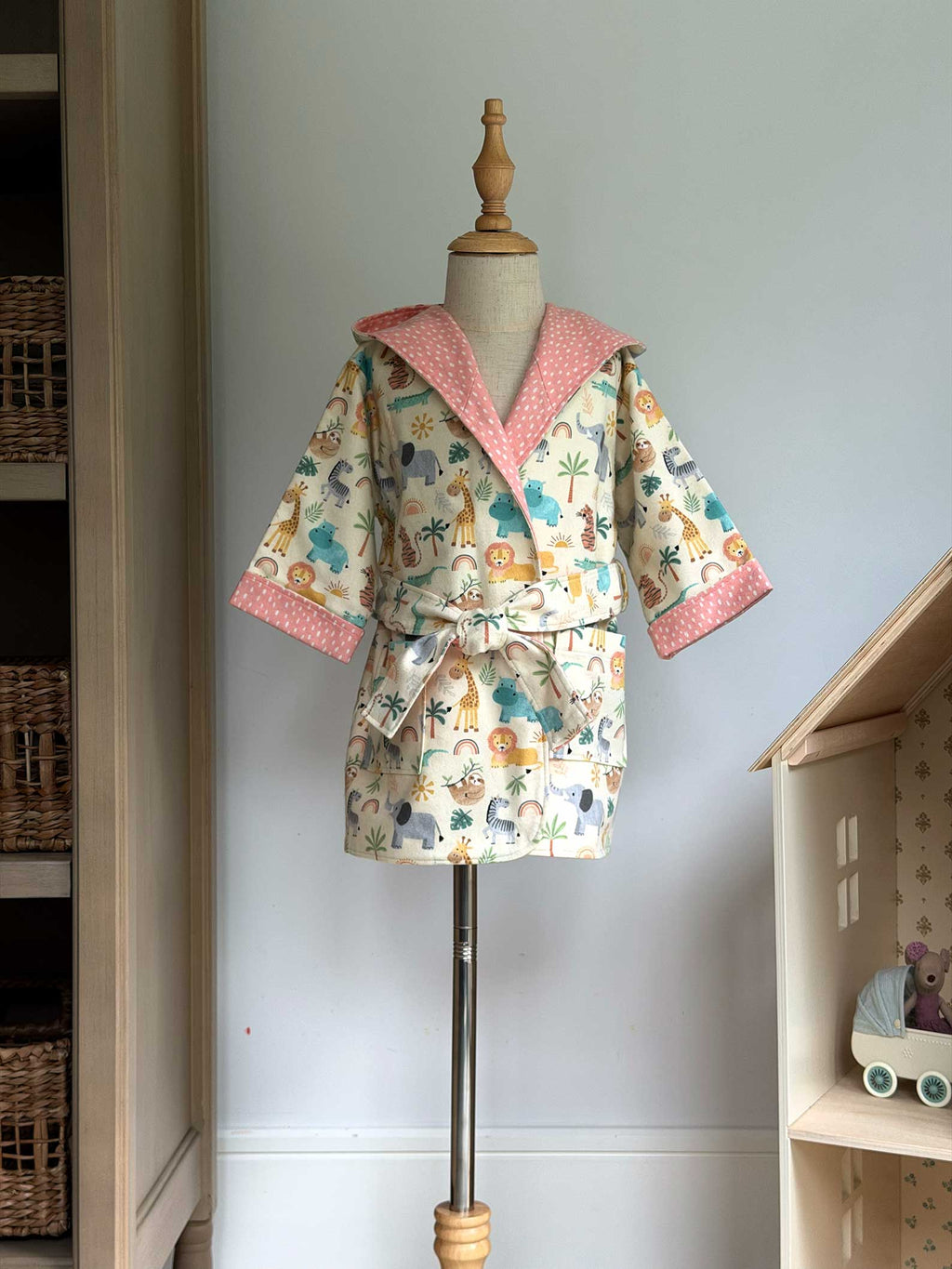 Toddler Robe - 100% Cotton Flannel - Jungle Safari