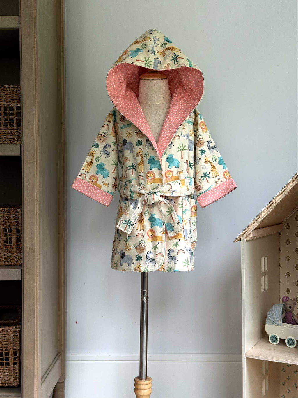 Toddler Robe - 100% Cotton Flannel - Jungle Safari