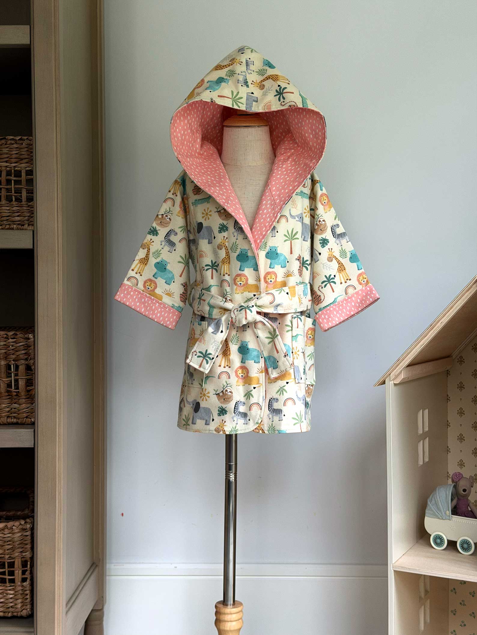 Toddler Robe - 100% Cotton Flannel - Jungle Safari