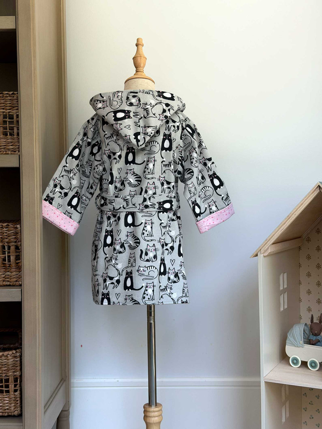 Toddler Robe - 100% Cotton Flannel - Cool Cats