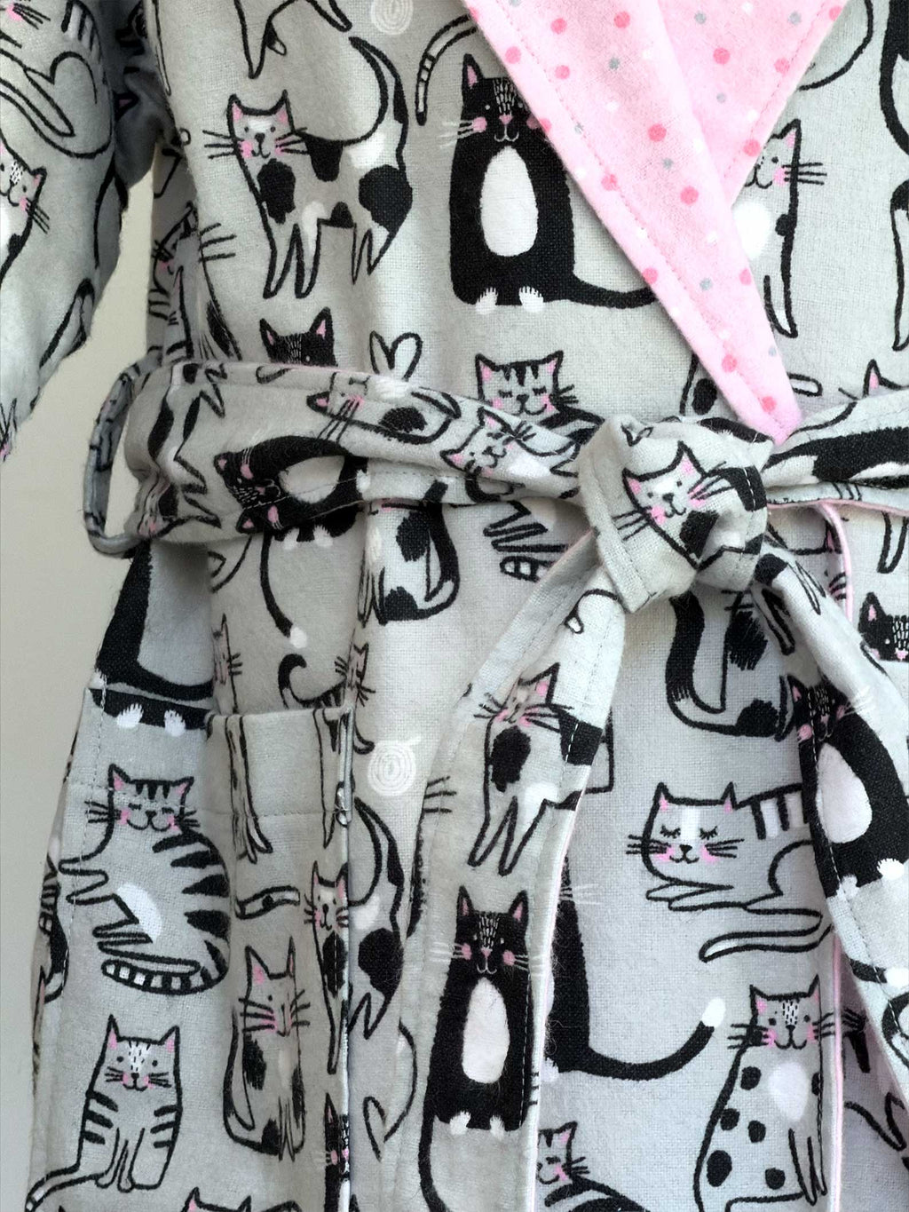 Toddler Robe - 100% Cotton Flannel - Cool Cats