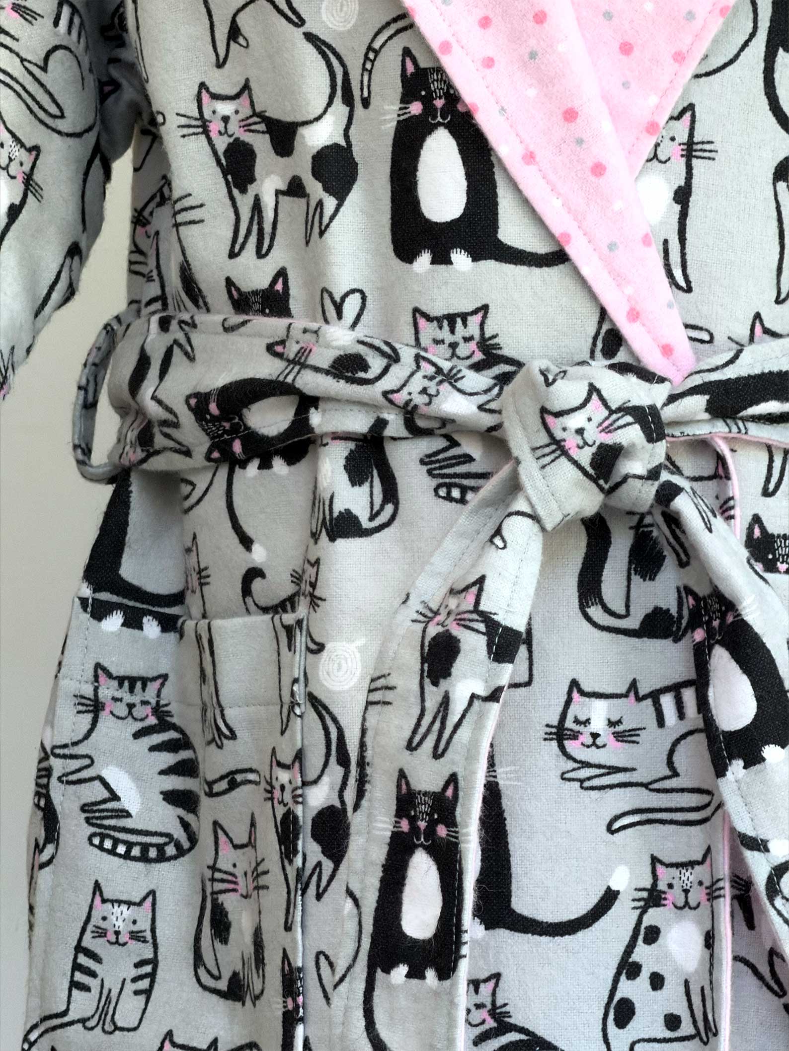Toddler Robe - 100% Cotton Flannel - Cool Cats