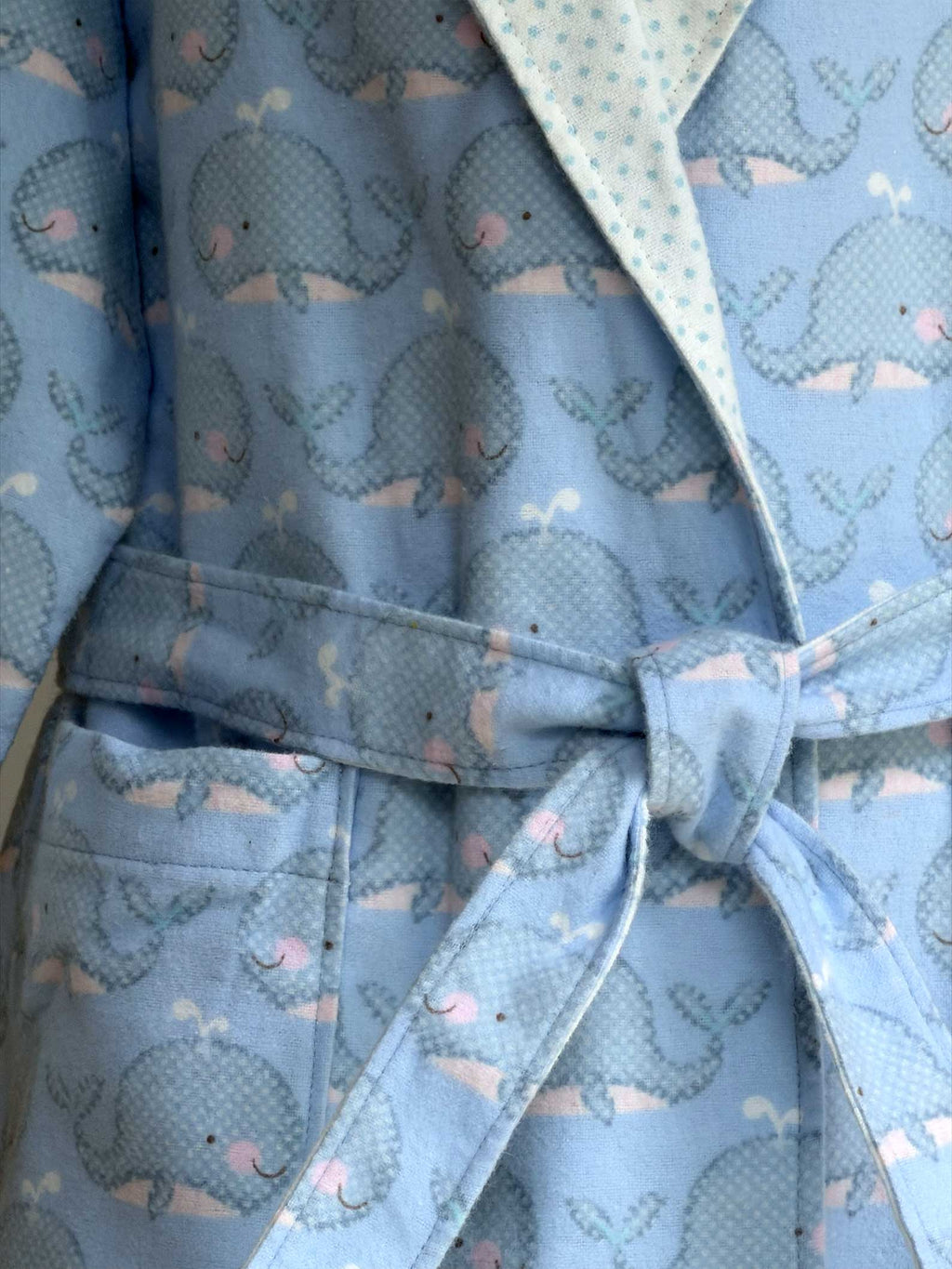 Toddler Robe - 100% Cotton Flannel - Gentle Whales