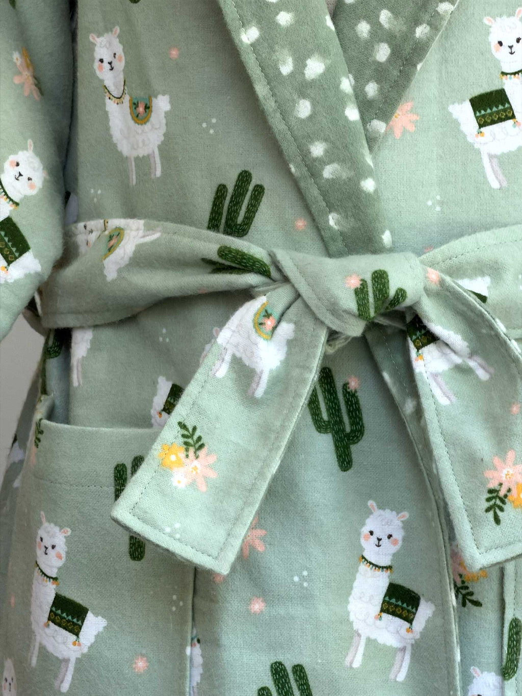 Toddler Robe - 100% Cotton Flannel - Adorable Alpacas