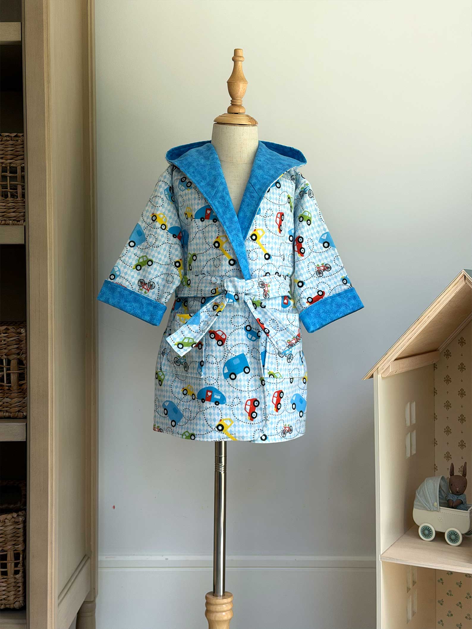 Toddler Robe - 100% Cotton Flannel - Road Trip