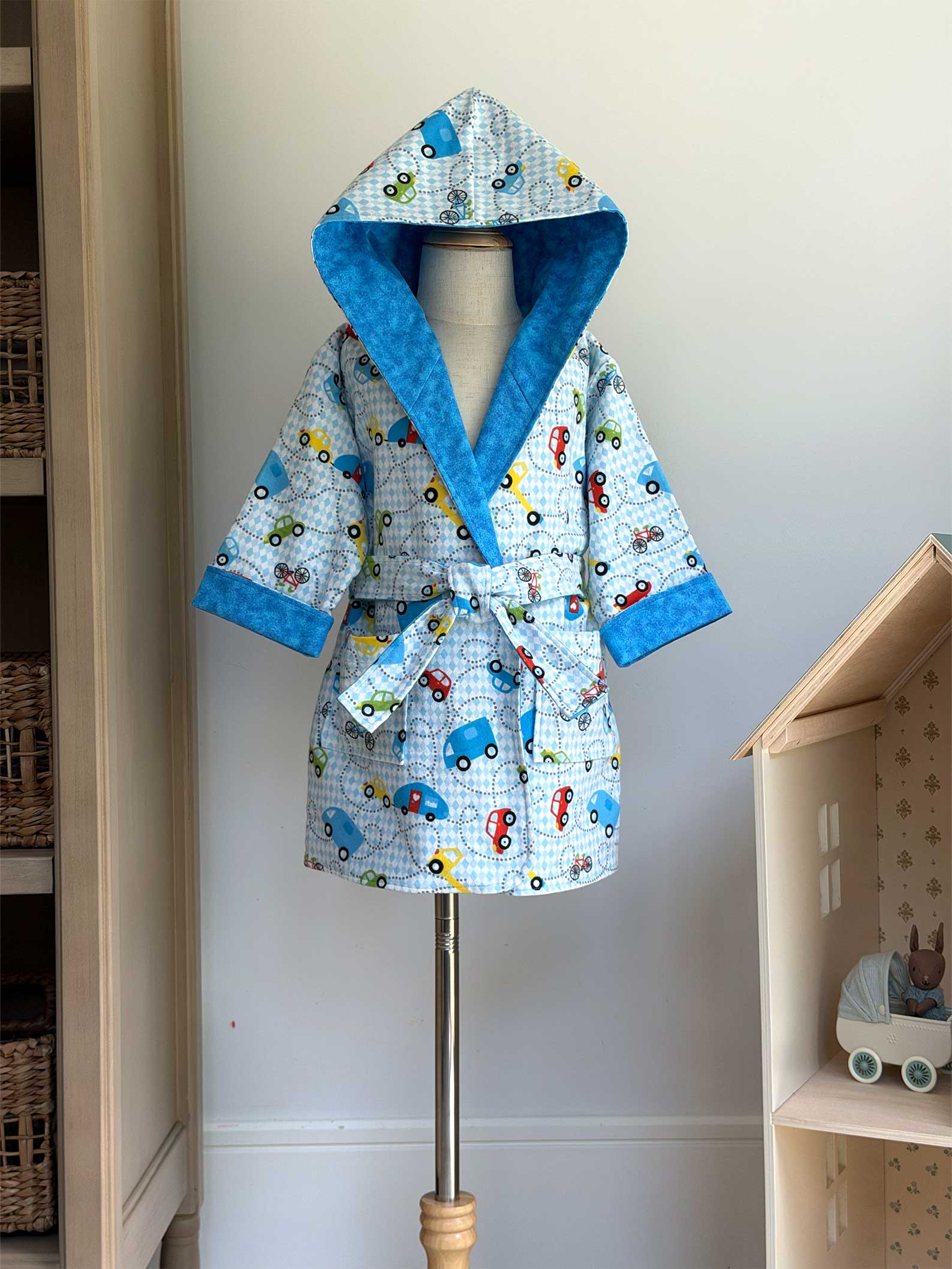 Toddler Robe - 100% Cotton Flannel - Road Trip