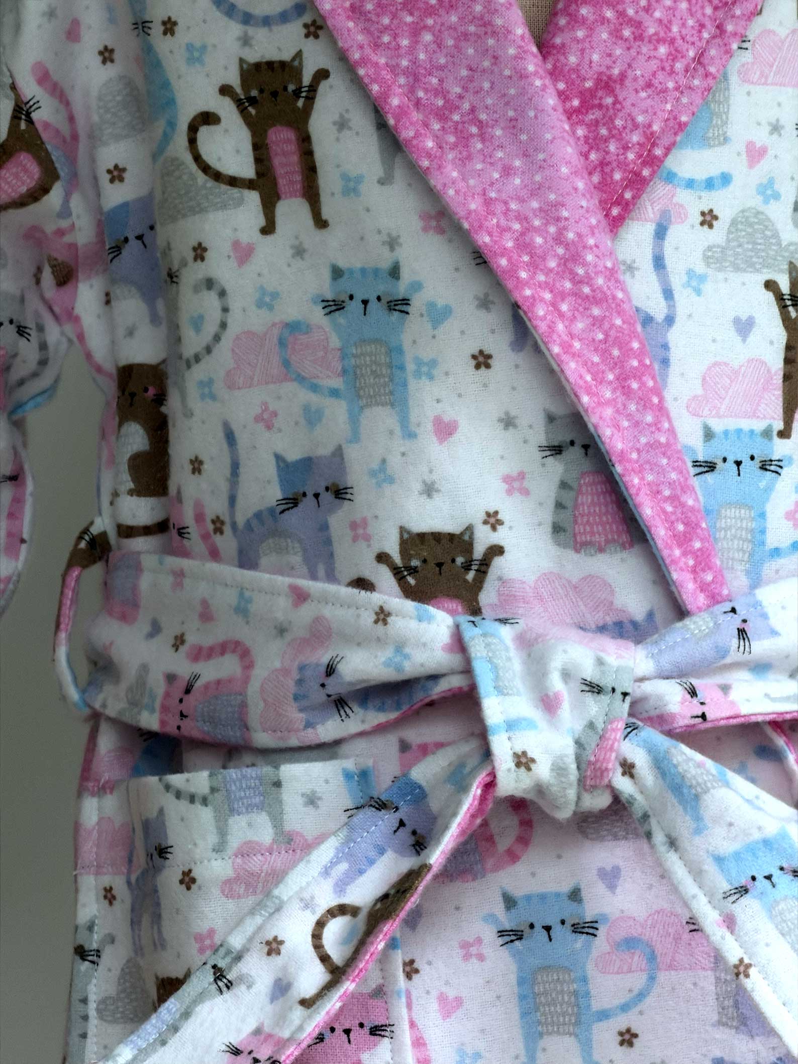Toddler Robe - 100% Cotton Flannel - Colorful Cats