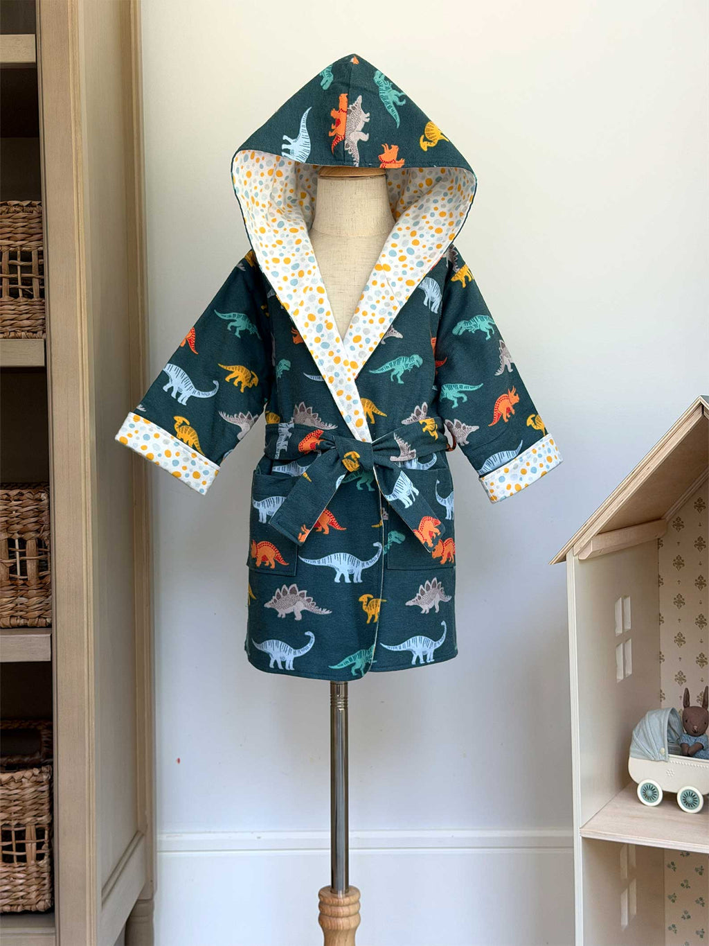 Toddler Robe - 100% Cotton Flannel - Dinosaurs