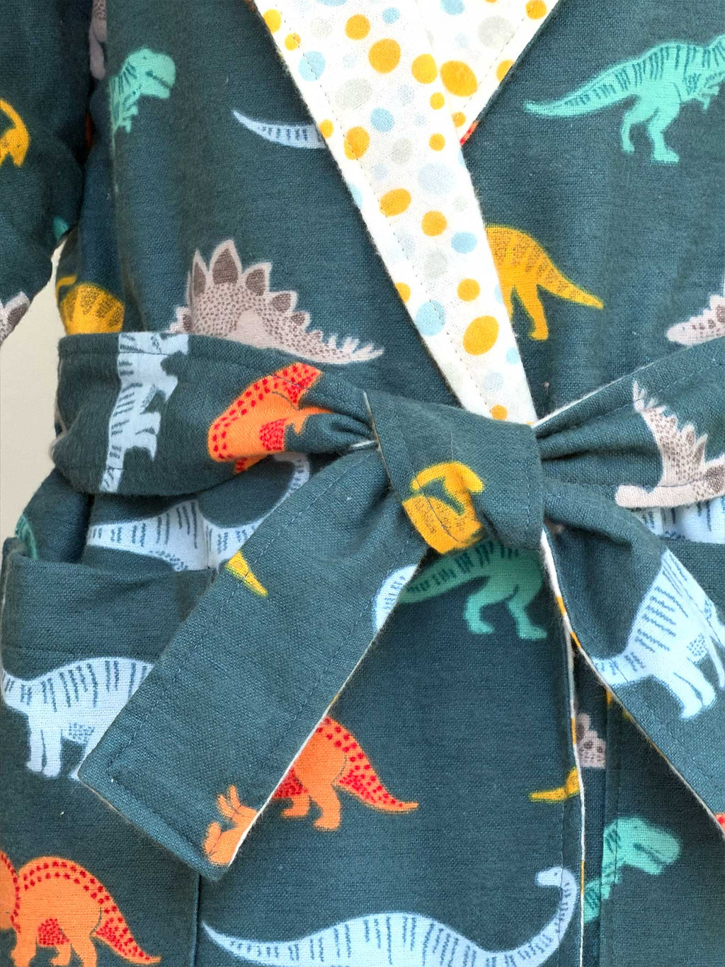 Toddler Robe - 100% Cotton Flannel - Dinosaurs