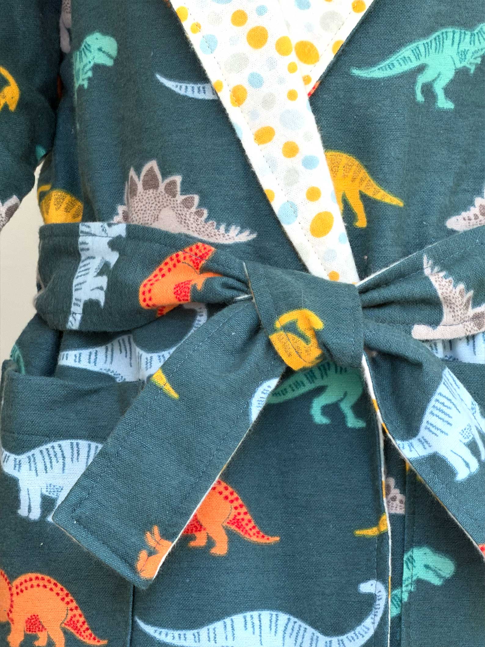 Toddler Robe - 100% Cotton Flannel - Dinosaurs
