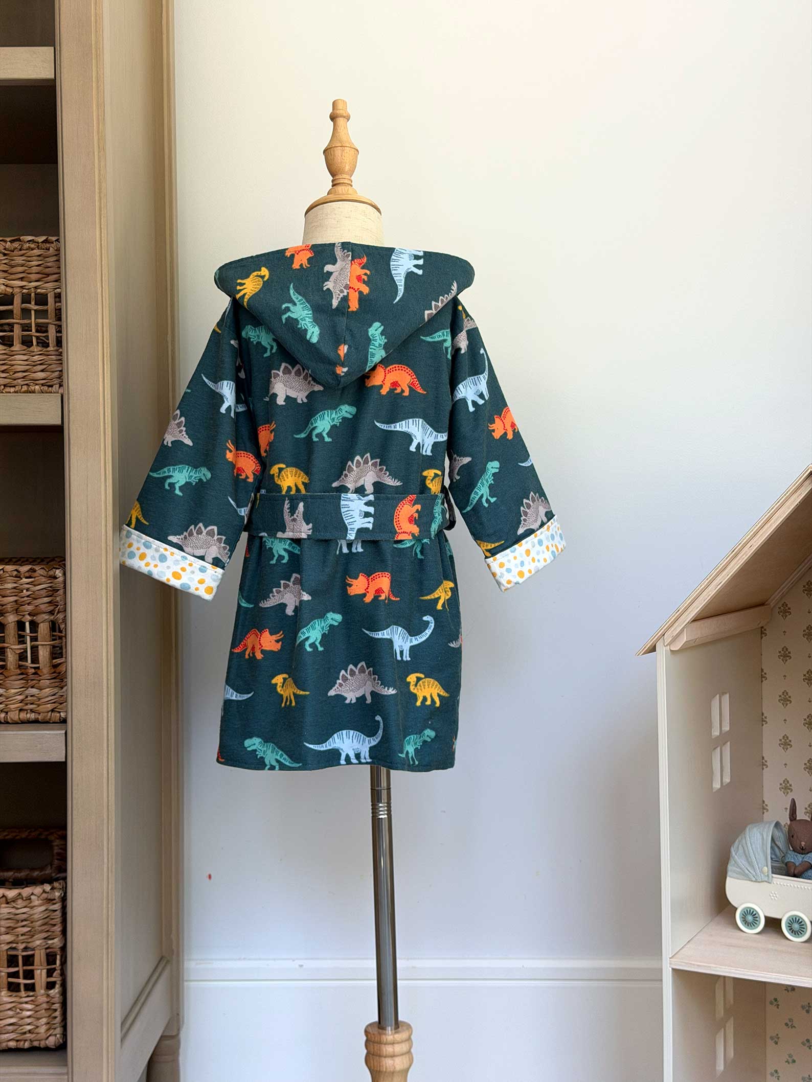 Toddler Robe - 100% Cotton Flannel - Dinosaurs