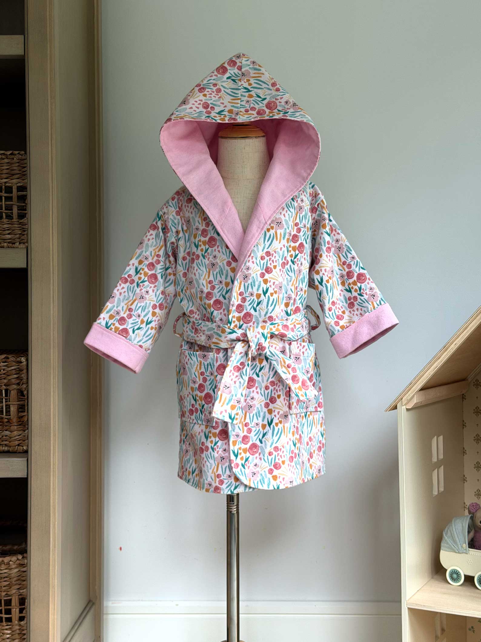Toddler Robe - 100% Cotton Flannel - Wildflowers