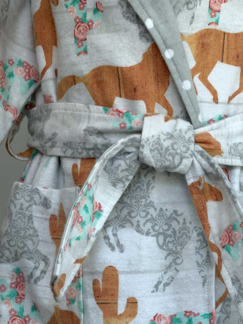 Toddler Robe - 100% Cotton Flannel - Run for the Roses