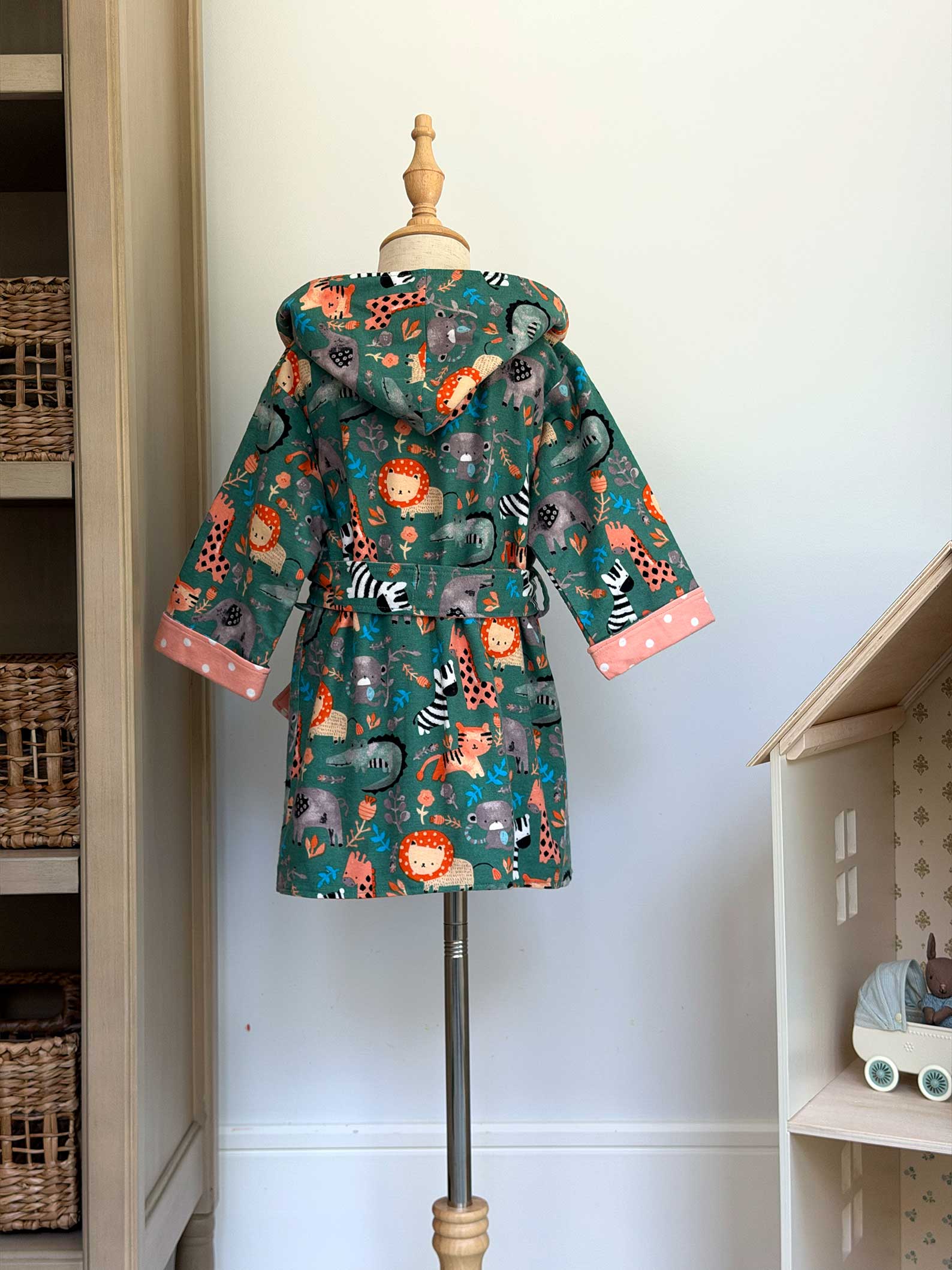 Toddler Robe - 100% Cotton Flannel - Jungle Adventures