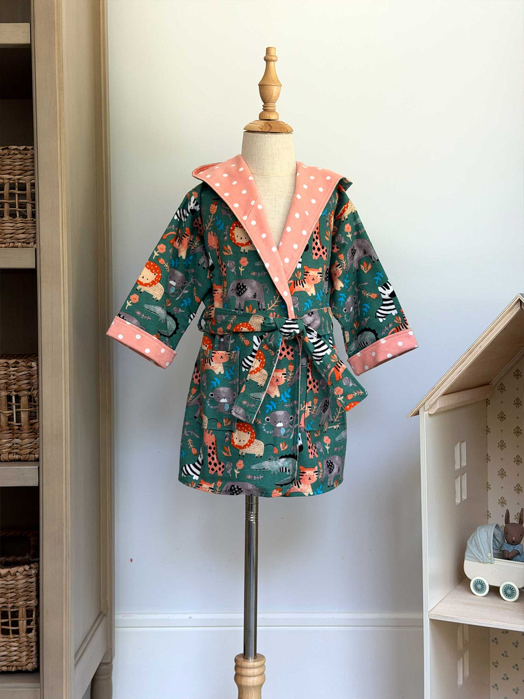 Toddler Robe - 100% Cotton Flannel - Jungle Adventures