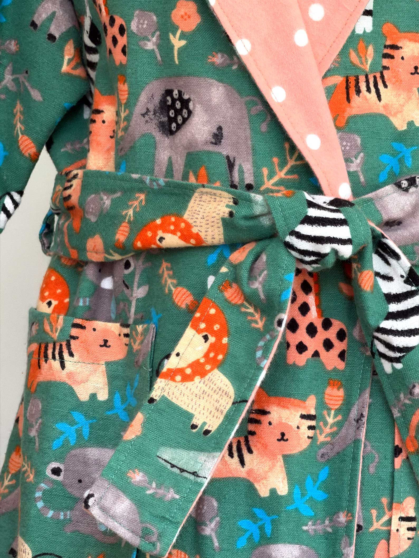 Toddler Robe - 100% Cotton Flannel - Jungle Adventures