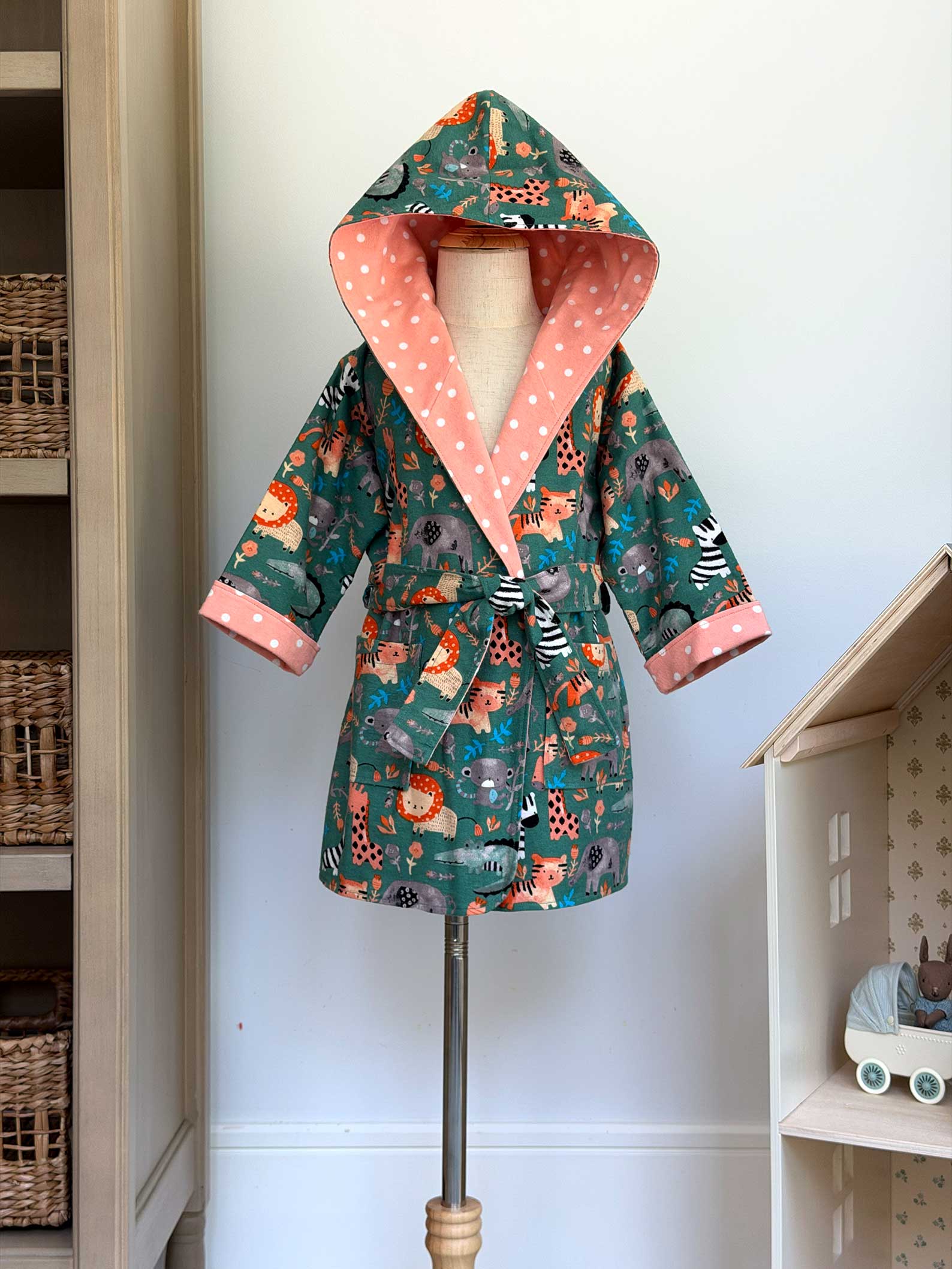 Toddler Robe - 100% Cotton Flannel - Jungle Adventures