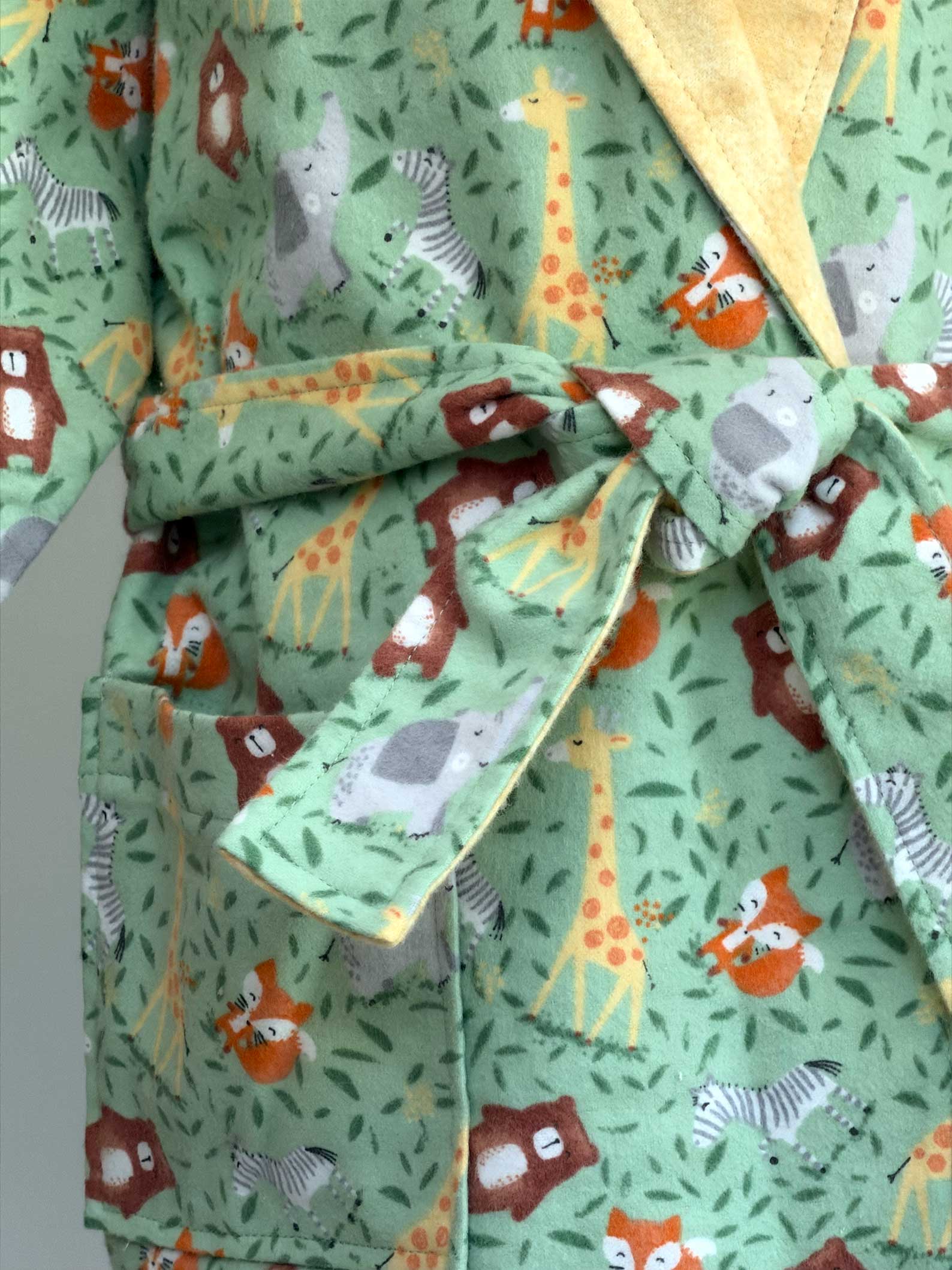 Toddler Robe - 100% Cotton Flannel - Animal Babies
