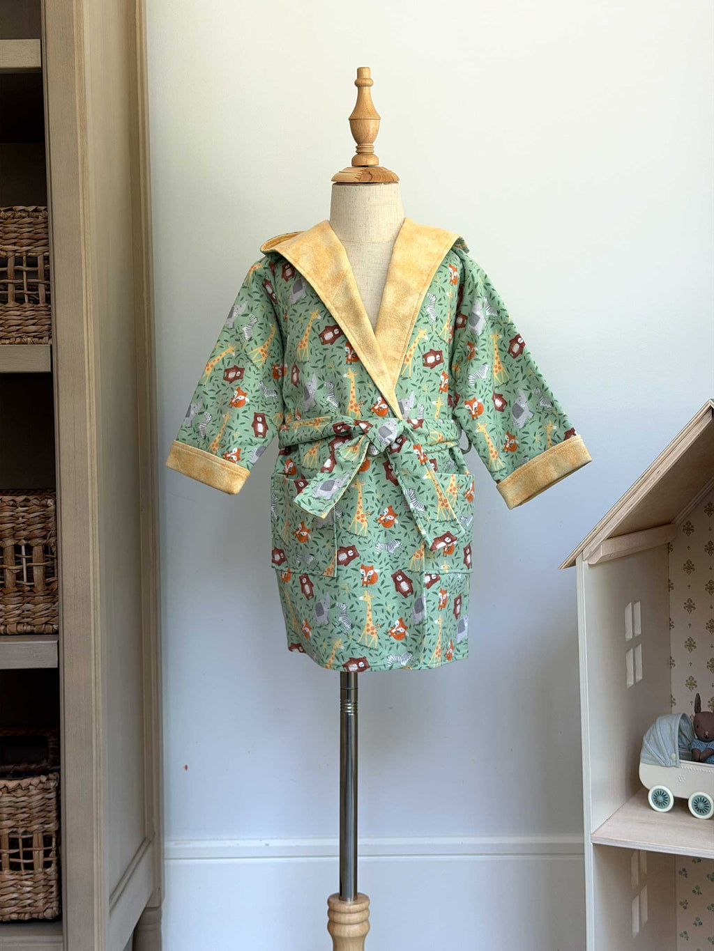 Toddler Robe - 100% Cotton Flannel - Animal Babies