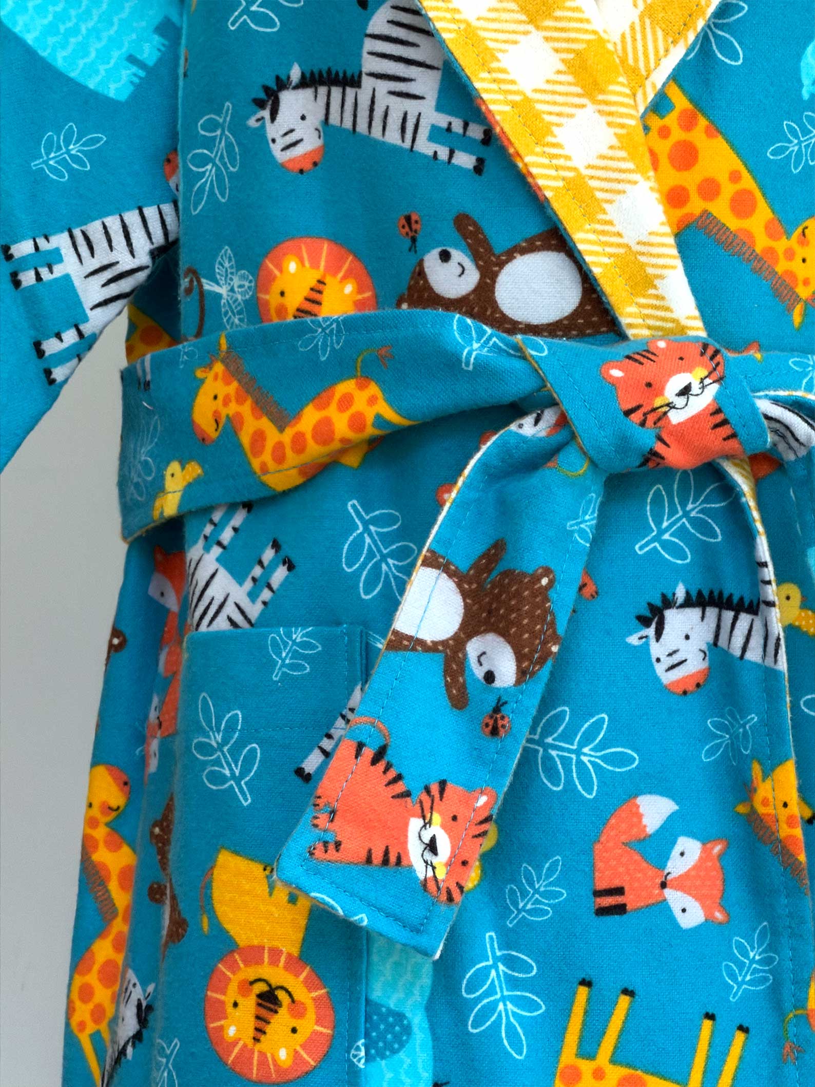 Toddler Robe - 100% Cotton Flannel - Animal Buddies