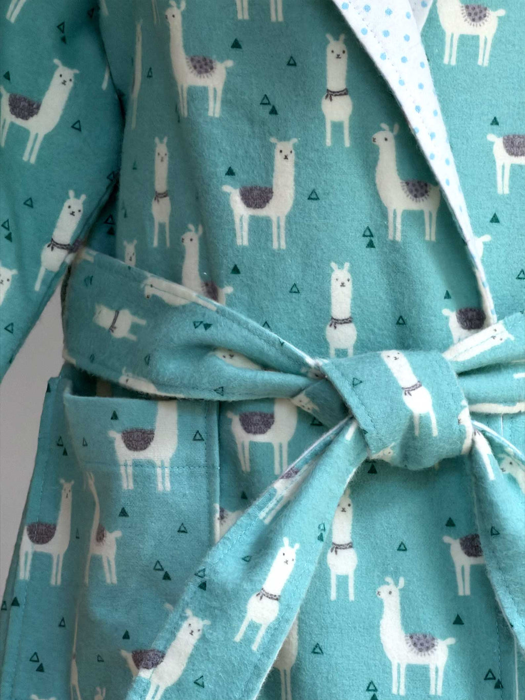 Toddler Robe - 100% Cotton Flannel - Gentle Llamas