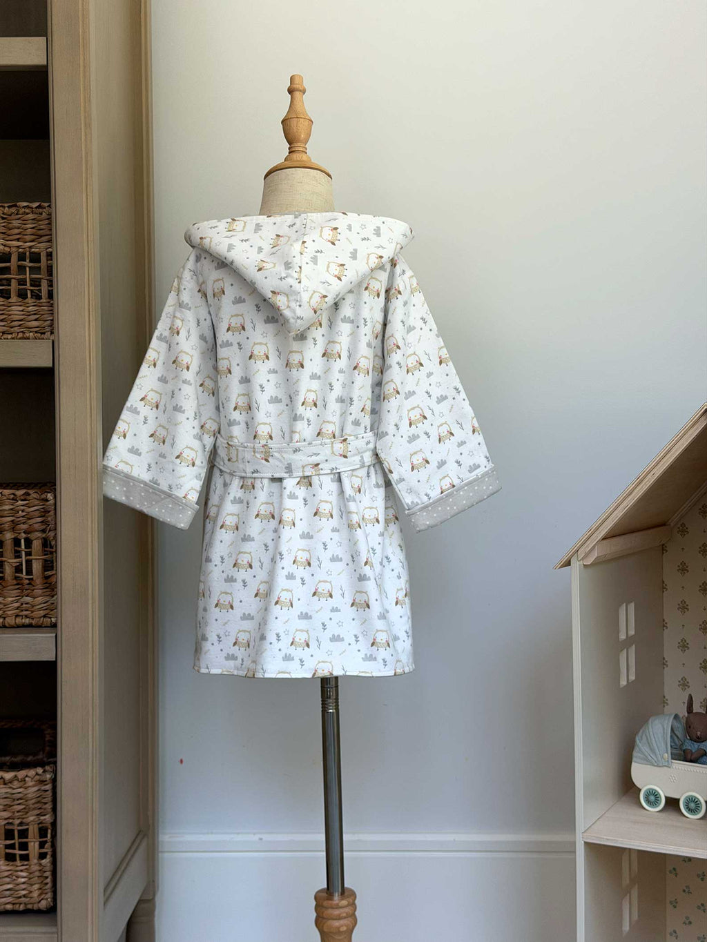 Toddler Robe - 100% Cotton Flannel - Baby Owls