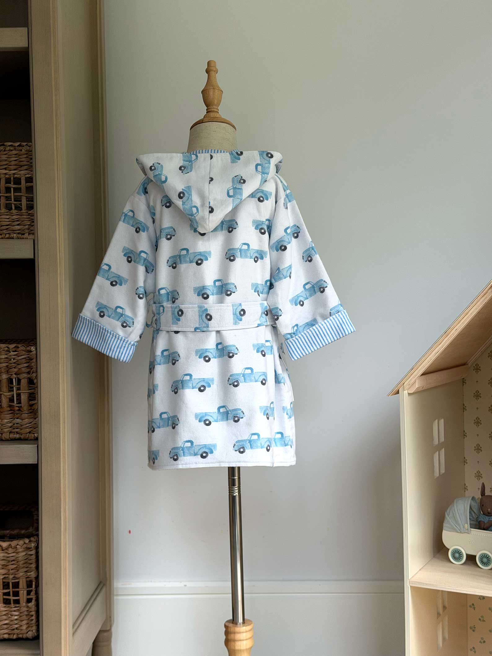 Toddler Robe - 100% Cotton Flannel - Pickup Trucks