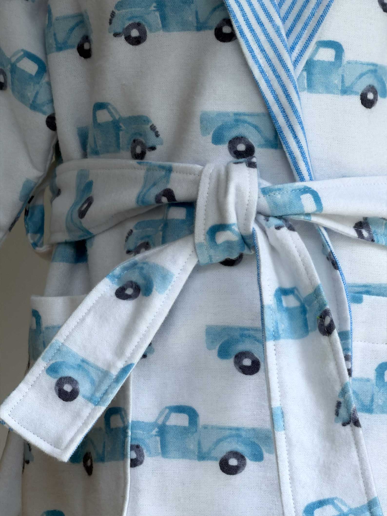 Toddler Robe - 100% Cotton Flannel - Pickup Trucks