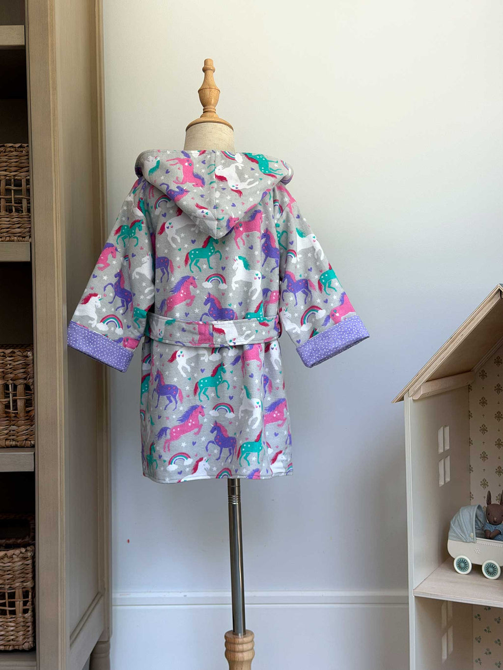 Toddler Robe - 100% Cotton Flannel - Magical Unicorns