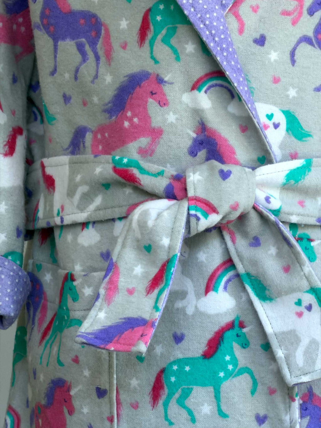 Toddler Robe - 100% Cotton Flannel - Magical Unicorns