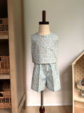 Toddler Shorts Set – 100% Cotton, Lined Top & Elastic Waist Shorts - Blue Vine