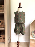Toddler Shorts Set – 100% Cotton, Lined Top & Elastic Waist Shorts - Mushrooms