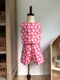 Toddler Shorts Set – 100% Cotton, Lined Top & Elastic Waist Shorts - Red Apples